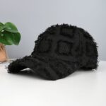 Retro Distressed Multi-color Plaid Baseball Cap With Unique Curved Brim, Stylish And Adjustable Casual Hat