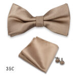 Mens Formalwear Accessory Burgundy Bow Tie Set