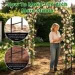 2Pcs Or 1Pcs Options 7.87Ft H X 4.59Ft W Adjustable Metal Garden Arches DIY Outdoor Trellis For Climbing Plants Wedding Arch Decoration Iron Arbor For Backyard Garden Entrance