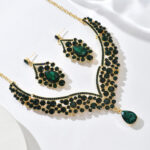 Cross-Border Foreign Trade Retro Jewelry Exaggerated Necklace Set Luxury Crystal Jewelry Banquet Dress Accessories Factory Direct Supply