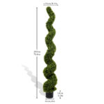6FT Spiral Topiary Trees Artificial Outdoor Faux Boxwood Plants Large Twisted Green Potted Trees for Garden Front Porch Patio Planter Decoration, 2pcs/set