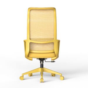 Ergonomic Colorful Office Chair 350LBS Home Office Mesh Breathable High Back, With Adjustable Lumbar Support Computer Chair, Integrated Molded Foam Seat Cushion, Fireproof (Yellow)