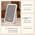 KP-863 Portable Bluetooth Speaker Makeup Mirror With Fill Light Compact Desktop HD Mirror Speaker