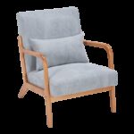 Mid-Century Modern Accent Chair, Arm Chair Living Room Chairs with Pillow Upholstered Reading Chair with Solid Wood Frame & Living Room Bedroom Balcony (Antique Dark Grey)