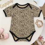 Leopard-Print Fashionable Short-Sleeve Jumpsuit