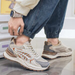 New Men's Breathable Mesh Sports Shoes, Korean Trendy Versatile Thick Sole Casual Dad Sneakers, Fashion Footwear For Men