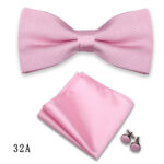Mens Formalwear Accessory Burgundy Bow Tie Set