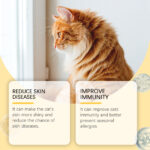 Cat 3 Fish Oil Tablets, Multivitamin Skin & Coat Supplement For Cats, Support Immune, Heart & Bone Health, 60 Chewable Tablets