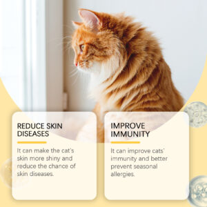 Cat 3 Fish Oil Tablets, Multivitamin Skin & Coat Supplement For Cats, Support Immune, Heart & Bone Health, 60 Chewable Tablets