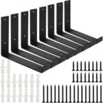 4 8 Pack Rustic Shelf Brackets Scaffold Board Industrial Solid Steel Heavy Duty