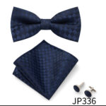Mens Striped Jacquard Bow Tie Set