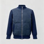Mens Winter Patchwork Long-Sleeve Stand-Neck Sweater Coat