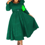 Womens Fashionable Casual Puff-sleeve Dress
