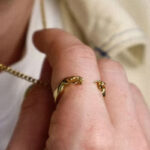 Gesture Ring Titanium Steel 18k Gold Plating