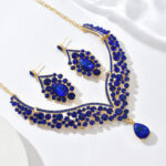 Cross-Border Foreign Trade Retro Jewelry Exaggerated Necklace Set Luxury Crystal Jewelry Banquet Dress Accessories Factory Direct Supply