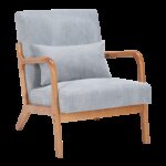 Mid-Century Modern Accent Chair, Arm Chair Living Room Chairs with Pillow Upholstered Reading Chair with Solid Wood Frame & Living Room Bedroom Balcony (Antique Dark Grey)
