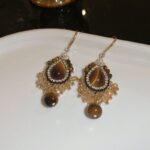 Silver Needle Vintage Diamond Crystal Tassel Earrings For Women Retro Light Luxury Stud Earrings