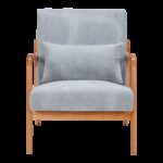 Mid-Century Modern Accent Chair, Arm Chair Living Room Chairs with Pillow Upholstered Reading Chair with Solid Wood Frame & Living Room Bedroom Balcony (Antique Dark Grey)