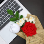 Handmade Crochet Flower Bouquet For Birthday,wedding,party Gift
