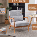 Mid-Century Modern Accent Chair, Arm Chair Living Room Chairs with Pillow Upholstered Reading Chair with Solid Wood Frame & Living Room Bedroom Balcony (Antique Dark Grey)