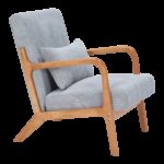 Mid-Century Modern Accent Chair, Arm Chair Living Room Chairs with Pillow Upholstered Reading Chair with Solid Wood Frame & Living Room Bedroom Balcony (Antique Dark Grey)