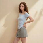 Off-Shoulder Short-Sleeve T-Shirt Womens Cropped Top