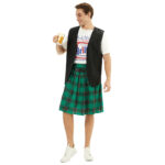 Halloween Mens Pleated Skirt Stage Performance Costume