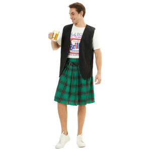 Halloween Mens Pleated Skirt Stage Performance Costume