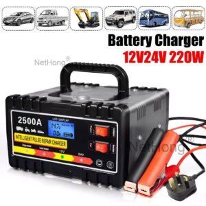 2500A HEAVY DUTY 12 24V AUTOMATIC CAR BATTERY CHARGER SMART PULSE REPAIR TRICKLE