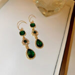 Large Fringe Stud Earrings Female S925 Silver Post Cubic Zirconia Tassel Statement Jewelry
