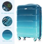 3-Piece Luggage Set - 20in Checked Suitcase with TSA Lock Travel Duffel Bag Wet-Dry Toiletry Bag,blue