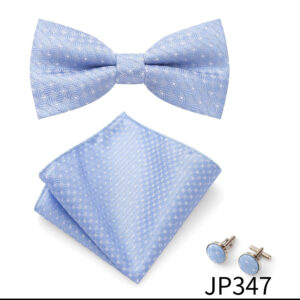 Mens Striped Jacquard Bow Tie Set