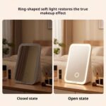 KP-863 Portable Bluetooth Speaker Makeup Mirror With Fill Light Compact Desktop HD Mirror Speaker