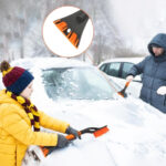 2-in-1 Car Ice Scraper Set With Snow Brush And Windshield Cover – Winter Accessories For Cars – Accessories Set