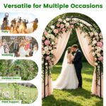 2Pcs Or 1Pcs Options 7.87Ft H X 4.59Ft W Adjustable Metal Garden Arches DIY Outdoor Trellis For Climbing Plants Wedding Arch Decoration Iron Arbor For Backyard Garden Entrance
