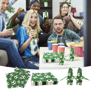 Fußball-Muster Papier Servietten – 40 Stück Für Fußballpartys & Sport Geburtstage-Partyzubehör-Set