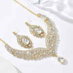 Cross-Border Foreign Trade Retro Jewelry Exaggerated Necklace Set Luxury Crystal Jewelry Banquet Dress Accessories Factory Direct Supply