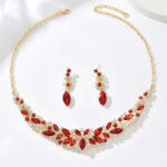 Cross-Border Foreign Trade Retro Jewelry Exaggerated Necklace Set Luxury Crystal Jewelry Banquet Dress Accessories Factory Direct Supply