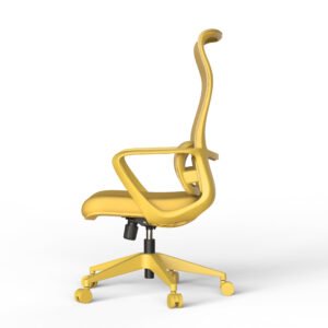 Ergonomic Colorful Office Chair 350LBS Home Office Mesh Breathable High Back, With Adjustable Lumbar Support Computer Chair, Integrated Molded Foam Seat Cushion, Fireproof (Yellow)