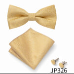 Mens Striped Jacquard Bow Tie Set