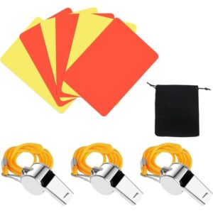 Sports Referee Card Set: Soccer Whistles, Red And Yellow Referee Cards, Stainless Steel Whistle