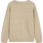 Oversized Crew Neck Button Knit Cardigan Women Soft Puff Sleeve Sweater Coat