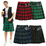 Halloween Mens Pleated Skirt Stage Performance Costume