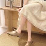 French Style Cutout Embossed Mary Janes, Women Flat Elegant Low Cut Flats, 2026 Summer New Arrival