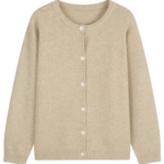 Oversized Crew Neck Button Knit Cardigan Women Soft Puff Sleeve Sweater Coat