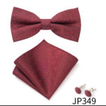 Mens Striped Jacquard Bow Tie Set