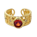 Court-style Vintage Pigeons-blood Ruby Gold Ring