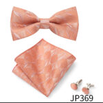 Mens Striped Jacquard Bow Tie Set