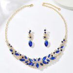 Cross-Border Foreign Trade Retro Jewelry Exaggerated Necklace Set Luxury Crystal Jewelry Banquet Dress Accessories Factory Direct Supply