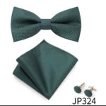 Mens Striped Jacquard Bow Tie Set